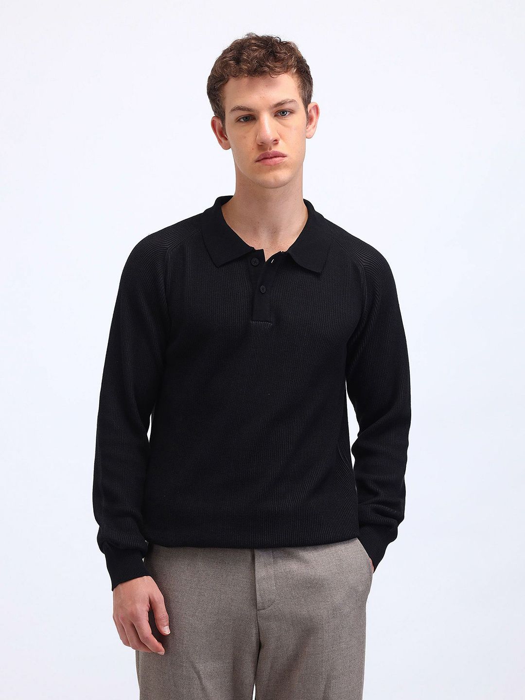 Flying Machine Men Pure Cotton Cable Knit Pullover-picture-24