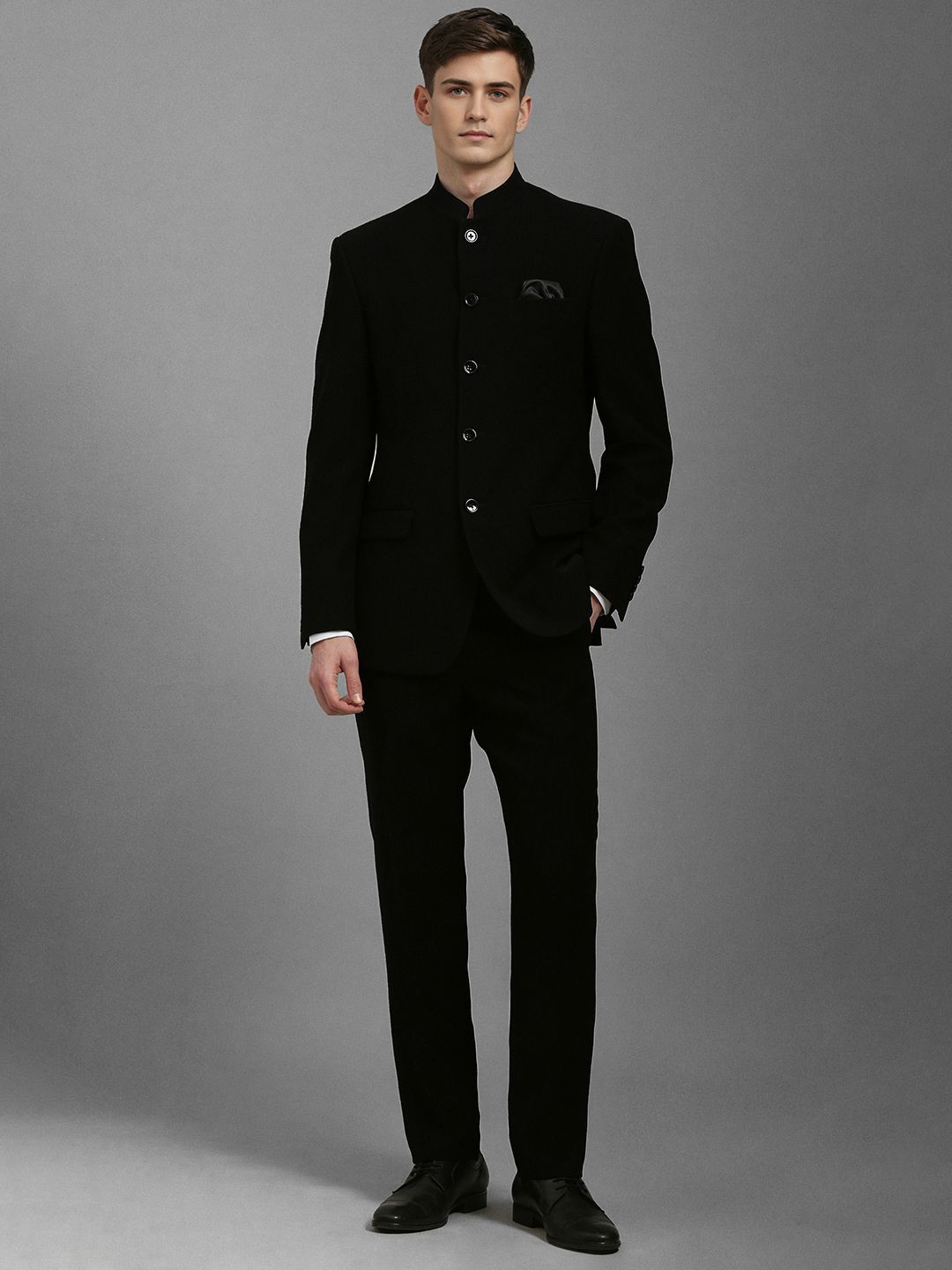 Louis Philippe Women Slim-Fit Bandhgala Two-Piece Suit-image-34