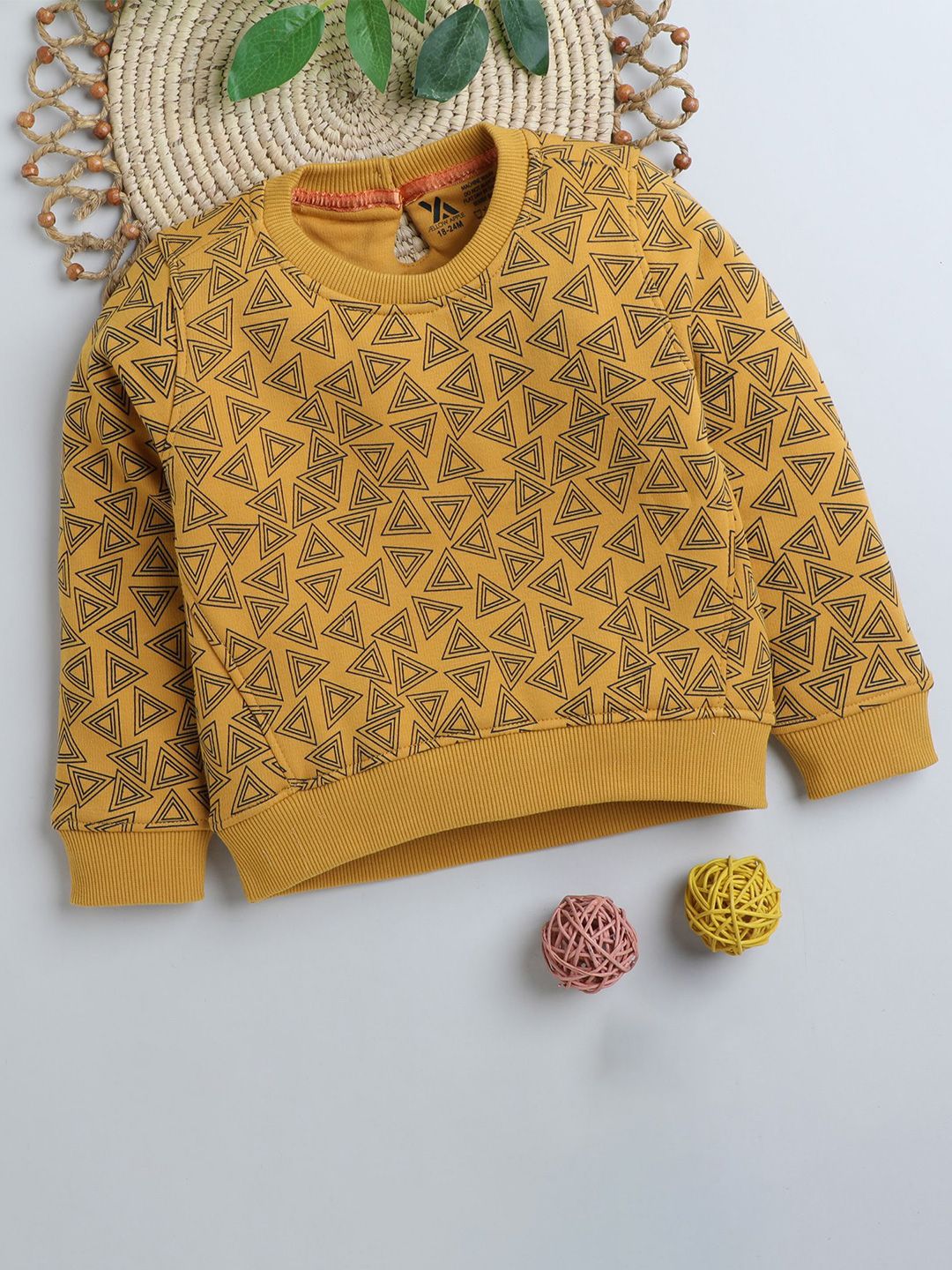 Yellow Apple Girls Printed Woollen Sweater Vest-picture-10