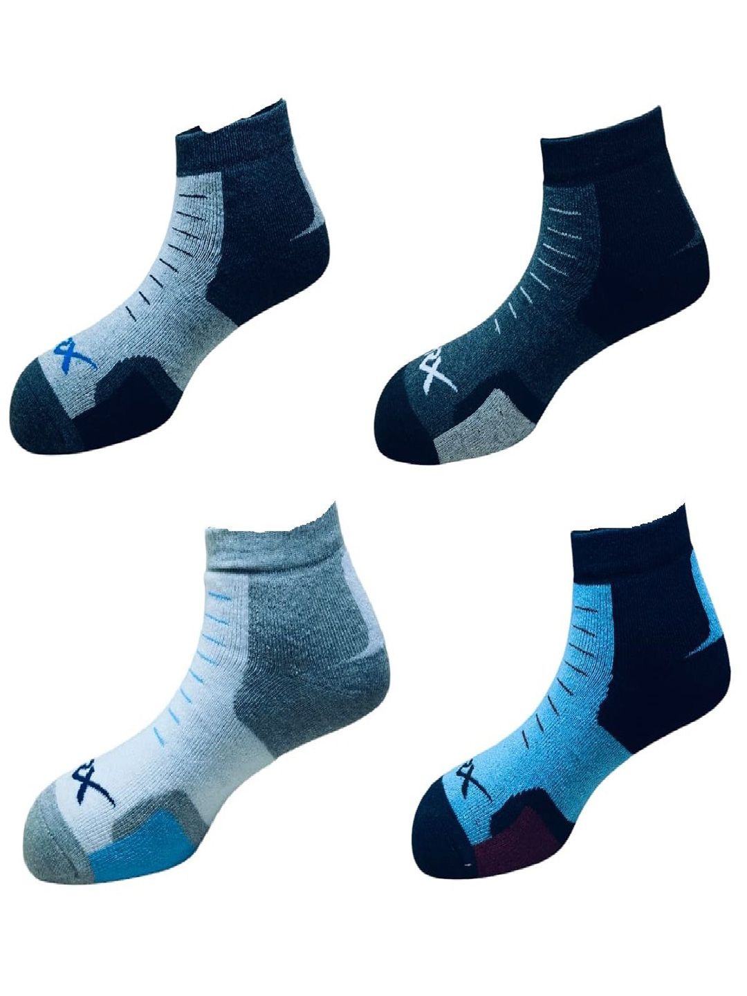 HRX by Hrithik Roshan Pack Of 4 Patterned Ankle Length Socks-picture-31