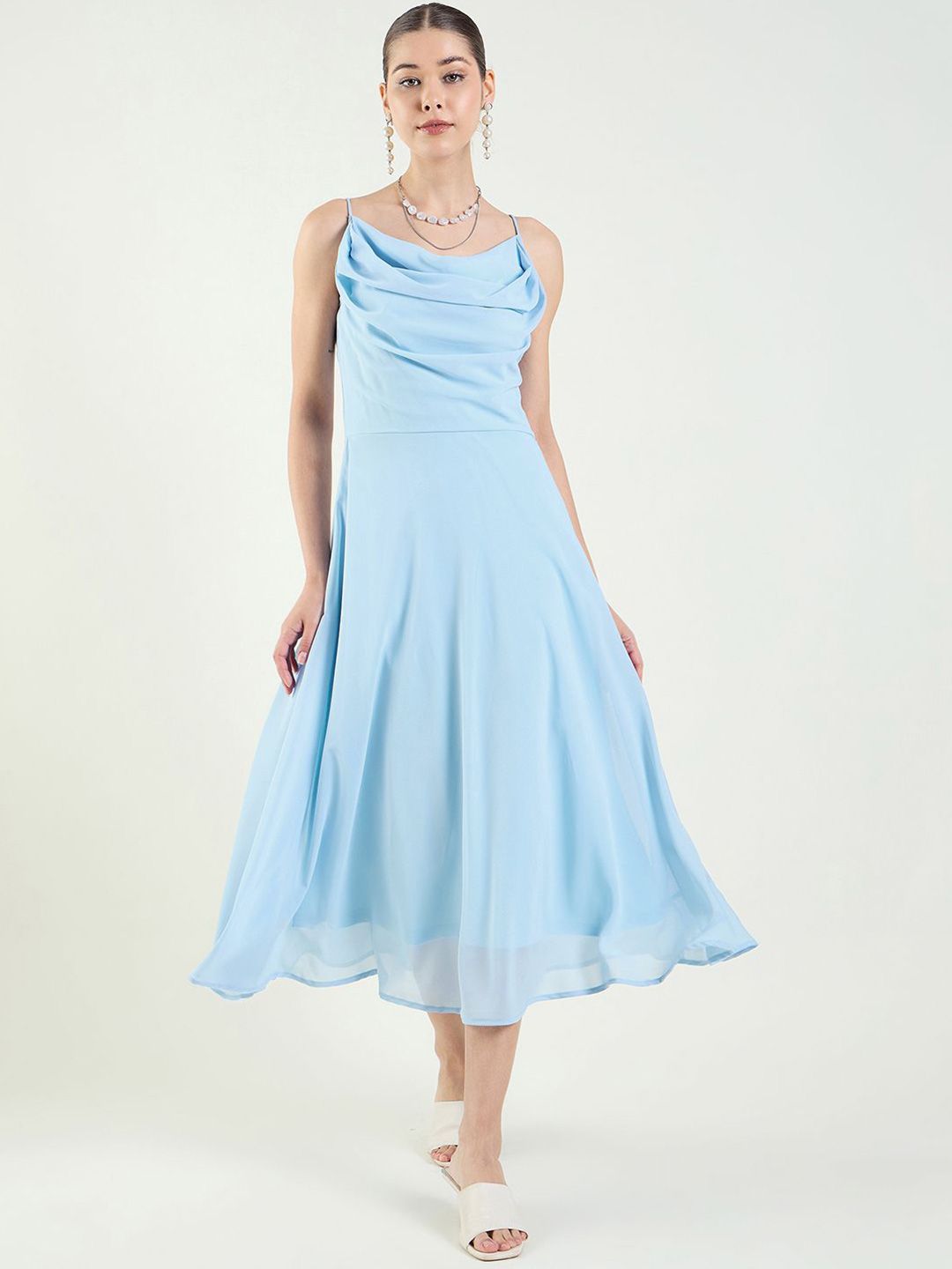 aayu Women Cowl Neck Fit & Flare Midi Dress-image-28