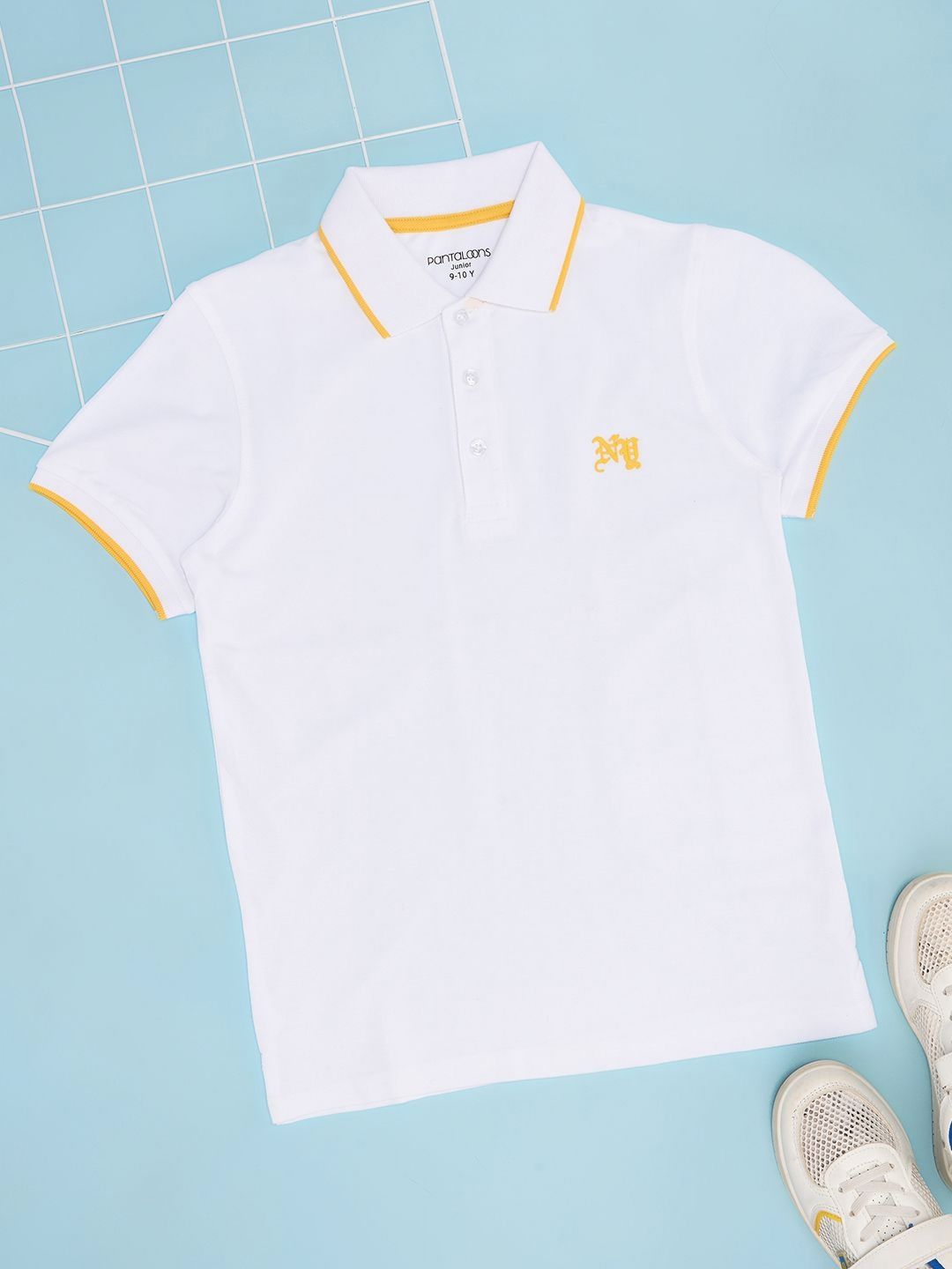 Pantaloons Junior Boys Solid Polo Collar Cotton T-shirt-picture-38