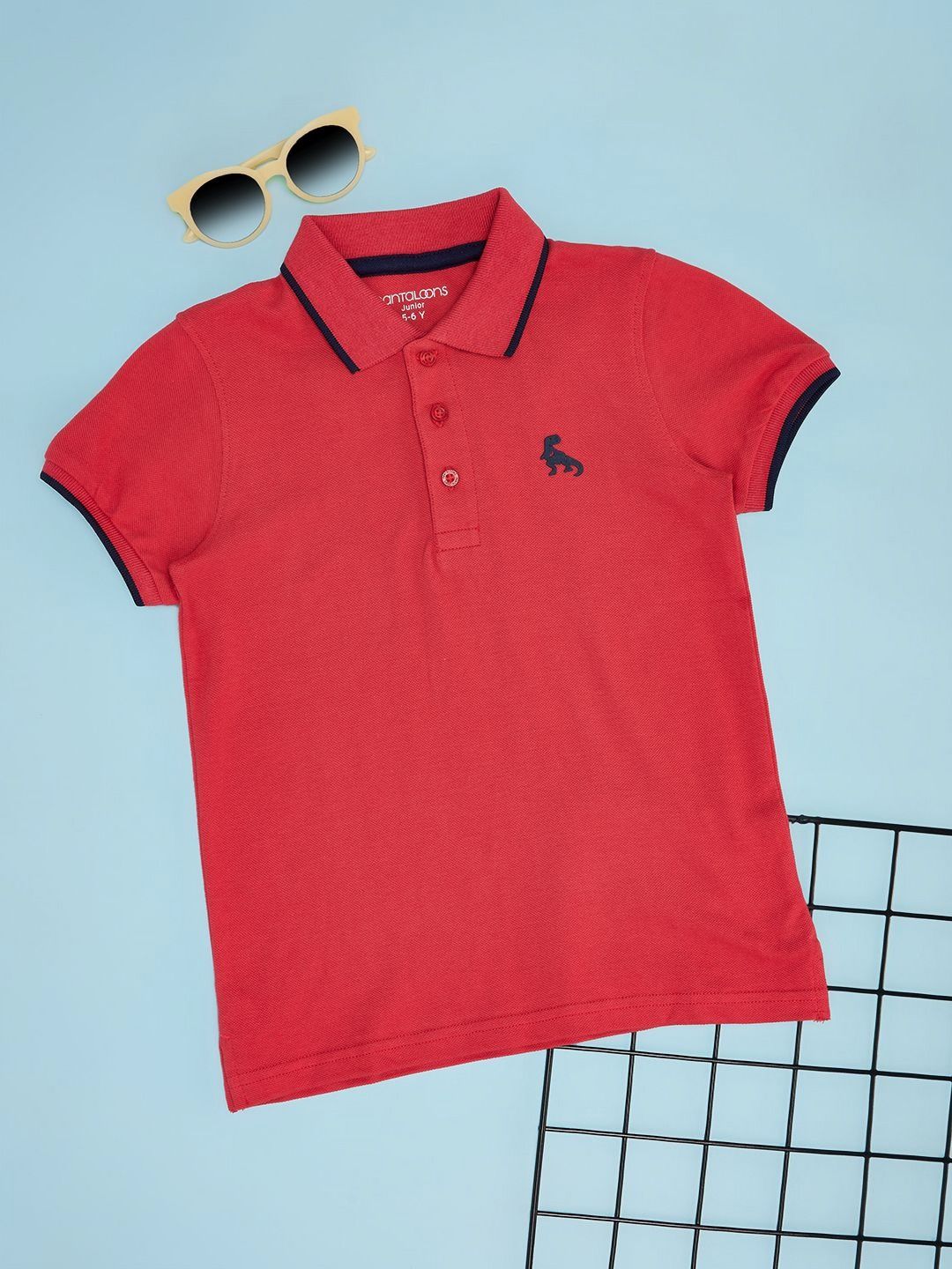Pantaloons Junior Boys Solid Polo Collar Cotton T-shirt-picture-40