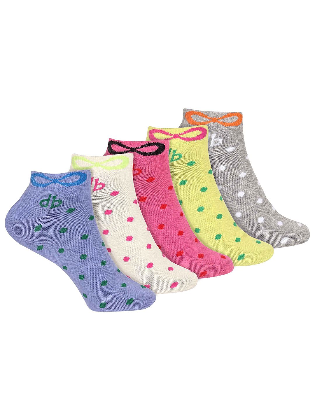 DressBerry Women Pack Of 5 PatternedAnkle-Length Socks-picture-21