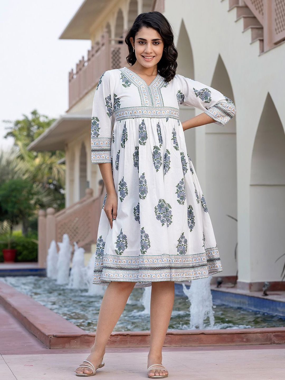 Jaitpuriya Women Floral Print A-Line Dress-picture-45