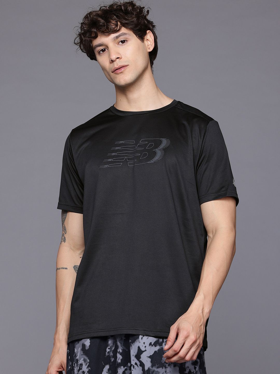 New Balance Dry Brand Logo Print Running T-Shirt-image-16