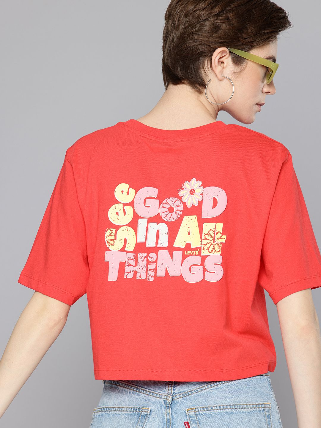 Levis Typography Printed Drop-Shoulder Sleeves Pure Cotton Relaxed Fit T-shirt-picture-23