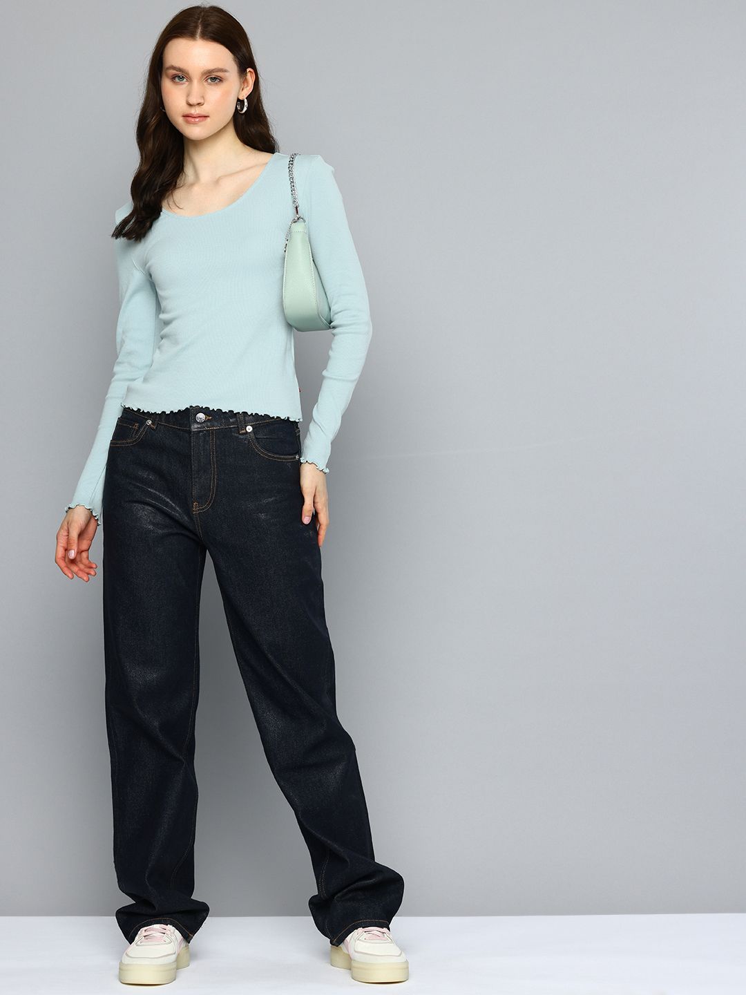 Sleeveless Scoop Neck Beaded Mesh Top - Le Lis