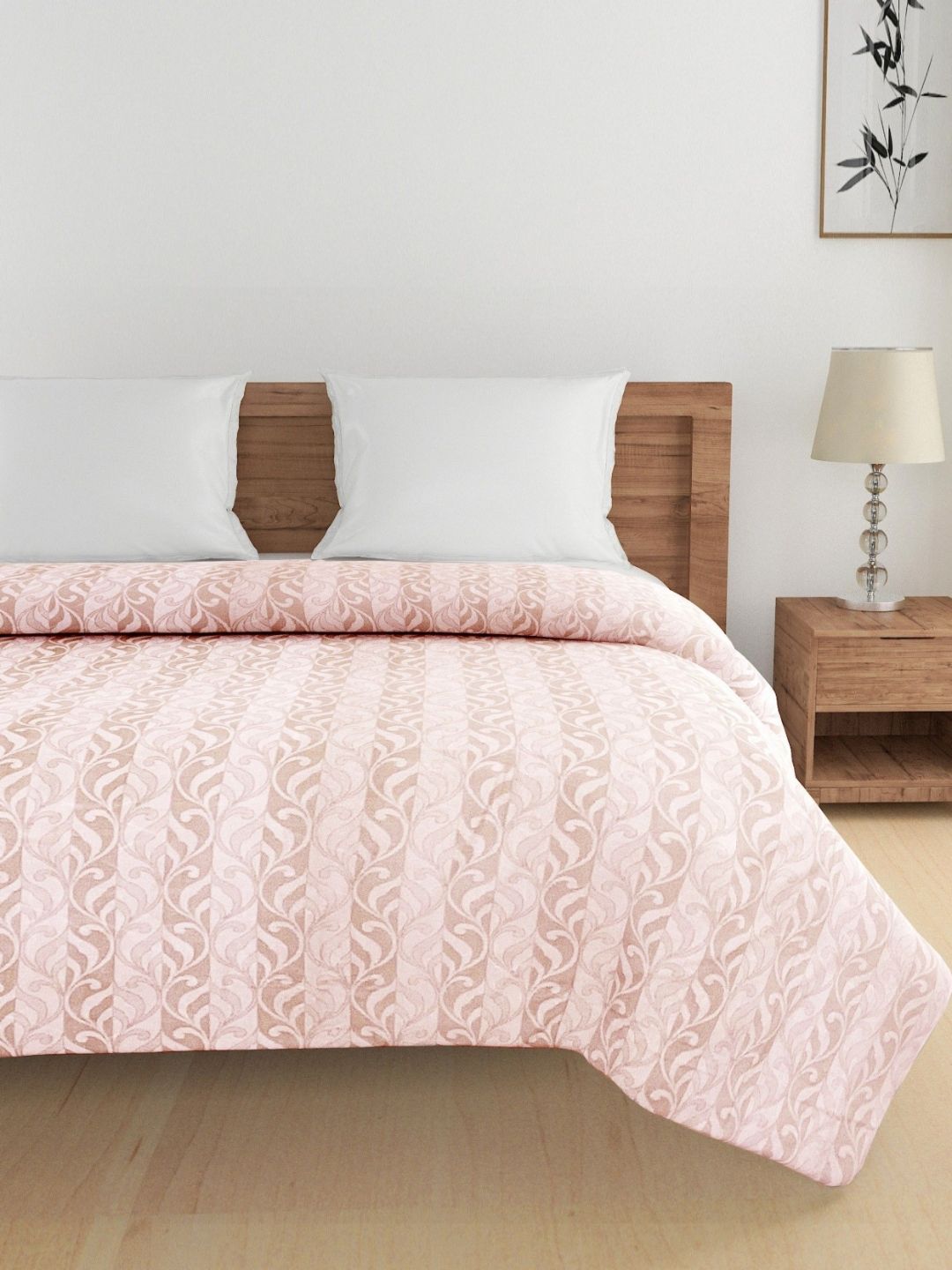 SWAYAM Brown & Pink Floral AC Room 150 GSM Double Bed Comforter-image-16