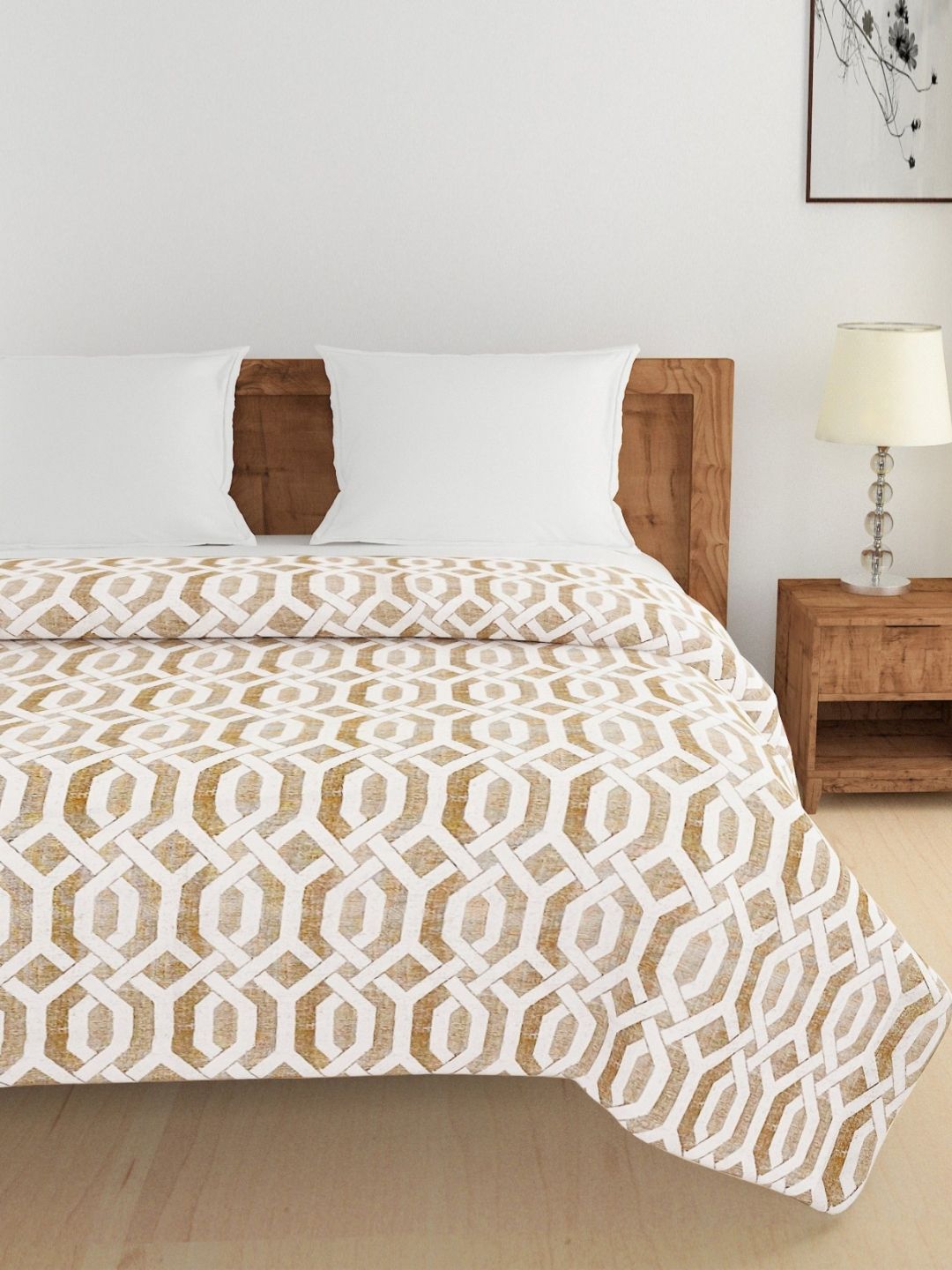 SWAYAM Brown & White Floral AC Room 150 GSM Double Bed Comforter-picture-16
