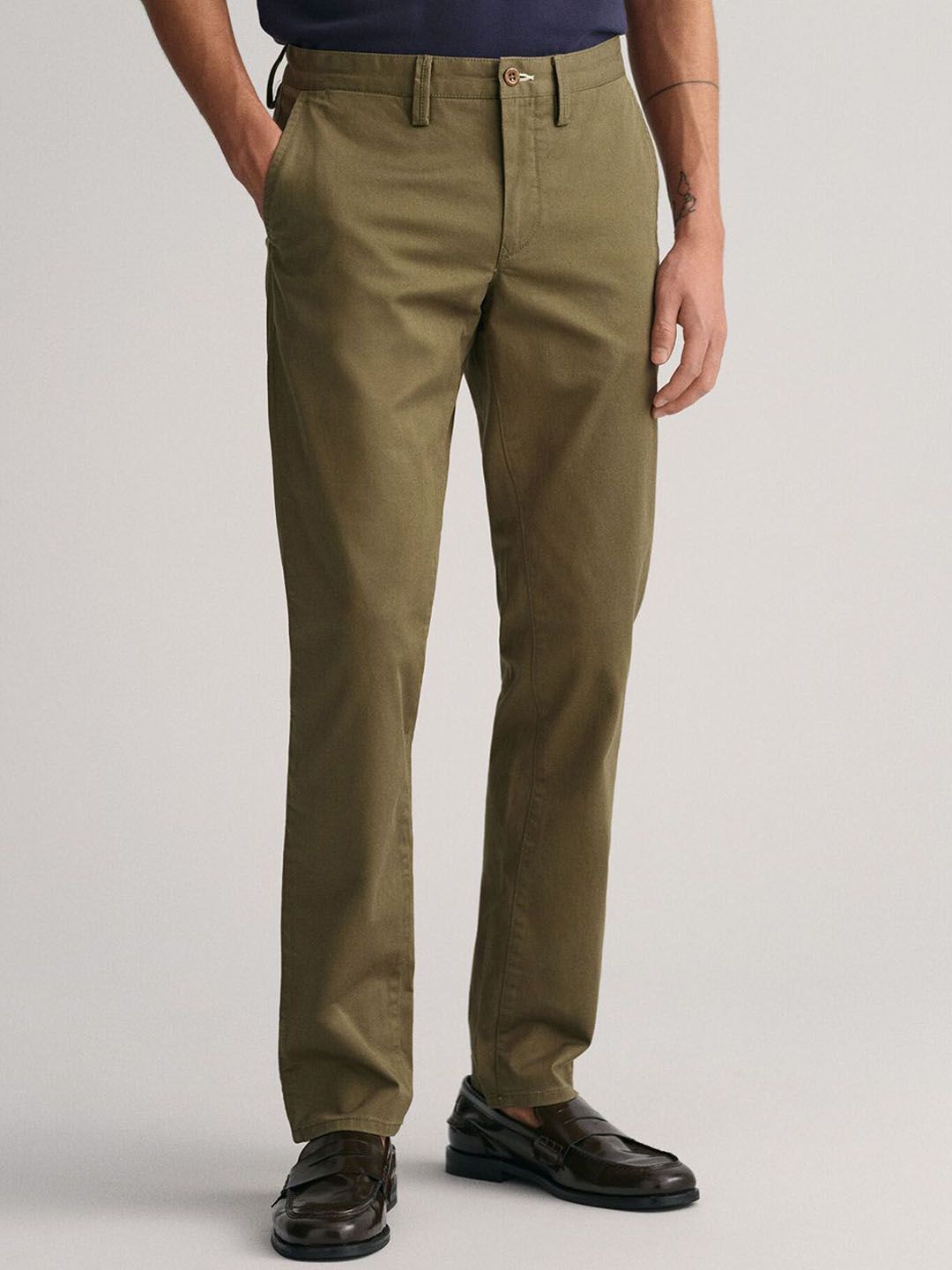 GANT Men Slim Fit Flat-Front Chinos-picture-25
