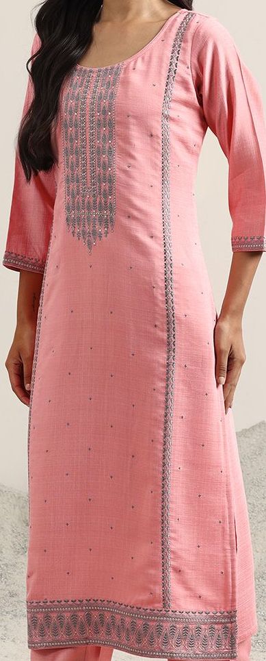 Women Striped Sequinned Liva Kurta With Palazzos & With Dupatta