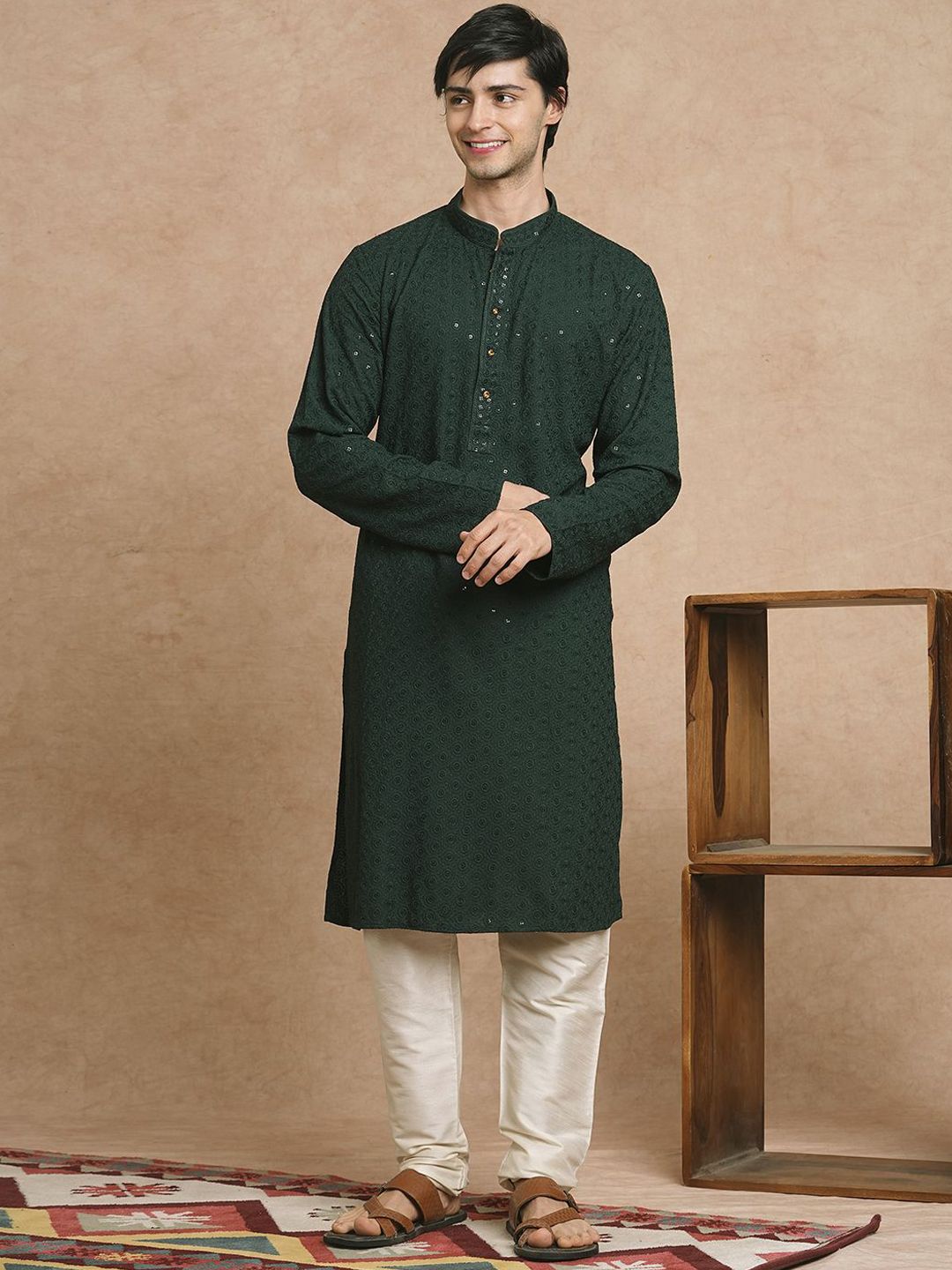 SWAGG INDIA Men Embroidered Thread Work Kurta-picture-16