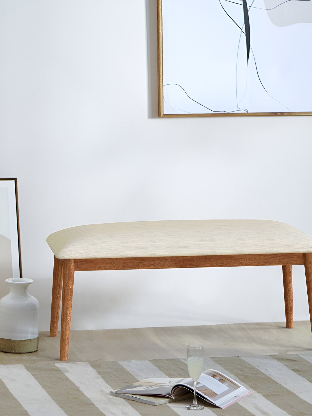 Chumbak Jodhpur Bench - Srilanka Ivory Lounge Chair
