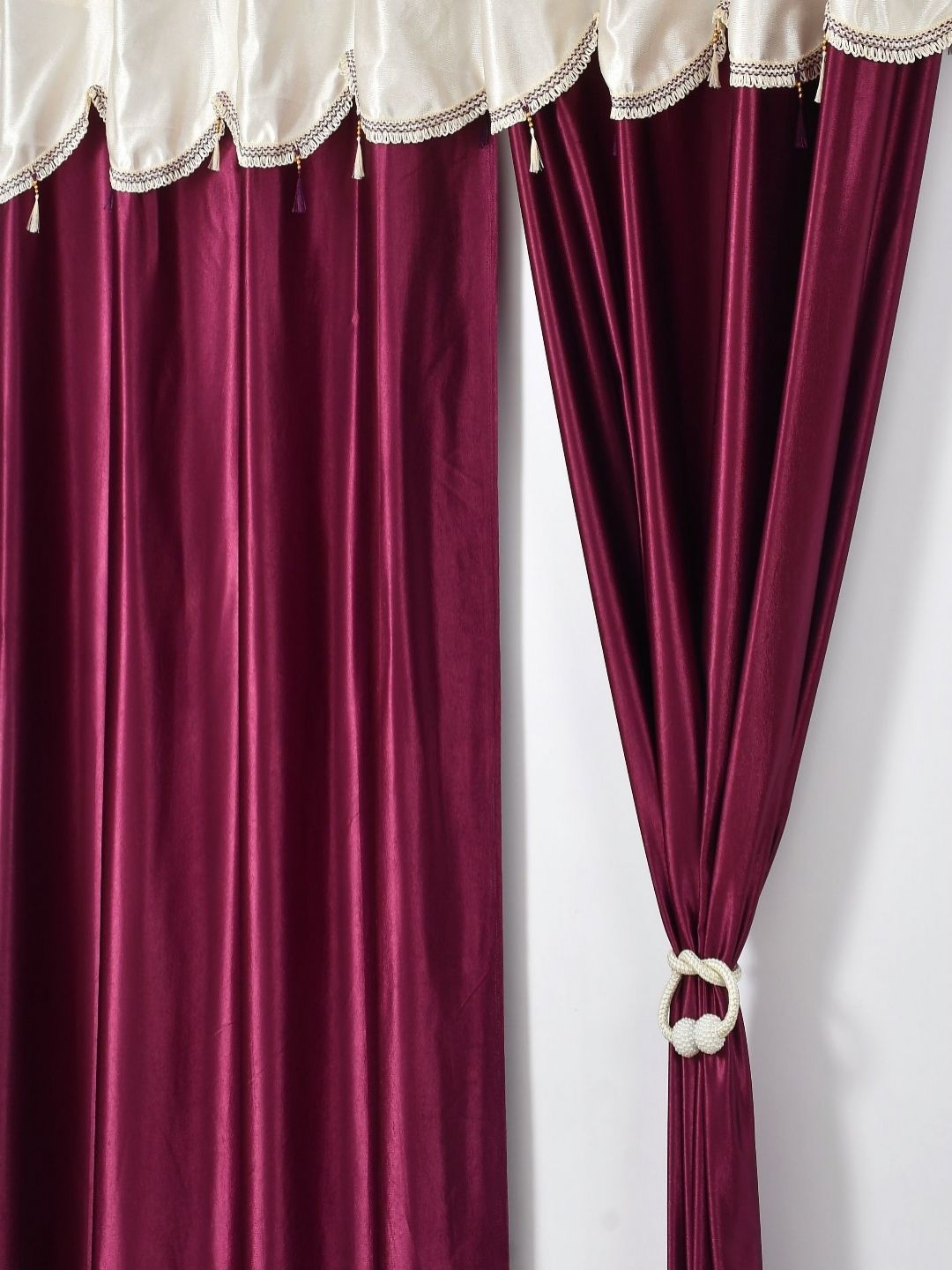 Aura Purple & Cream-Coloured 2 Pieces Long Door Curtains-picture-19
