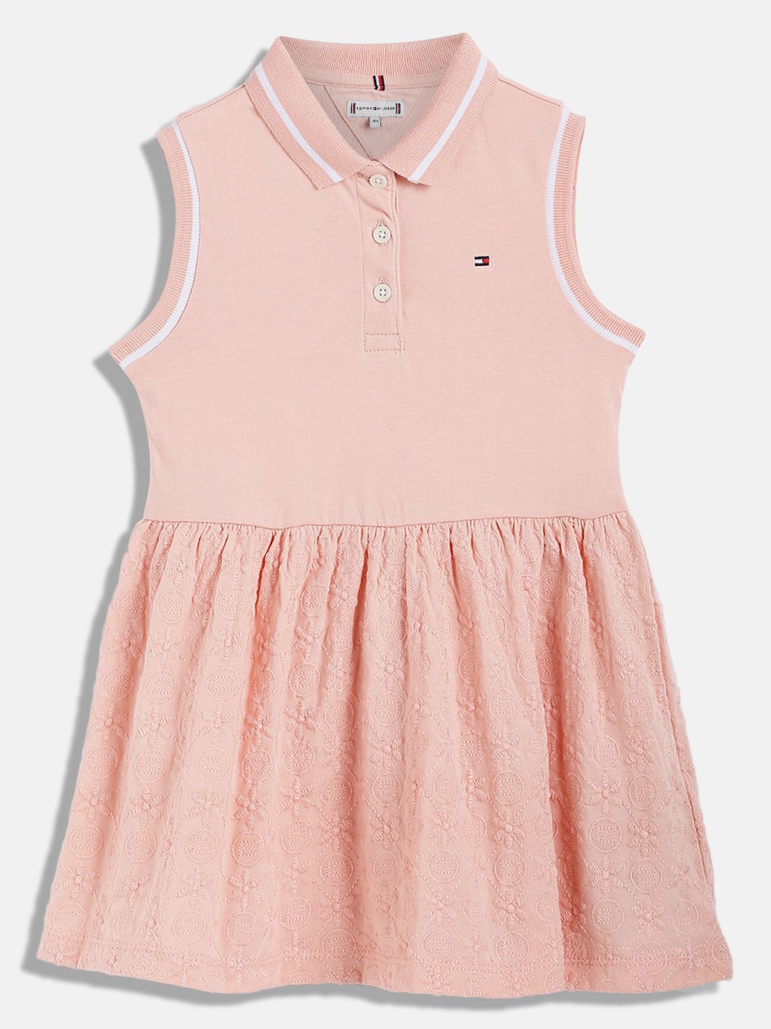 Tommy Hilfiger Girls Cotton Shirt Collar Fit & Flare Dress-picture-41