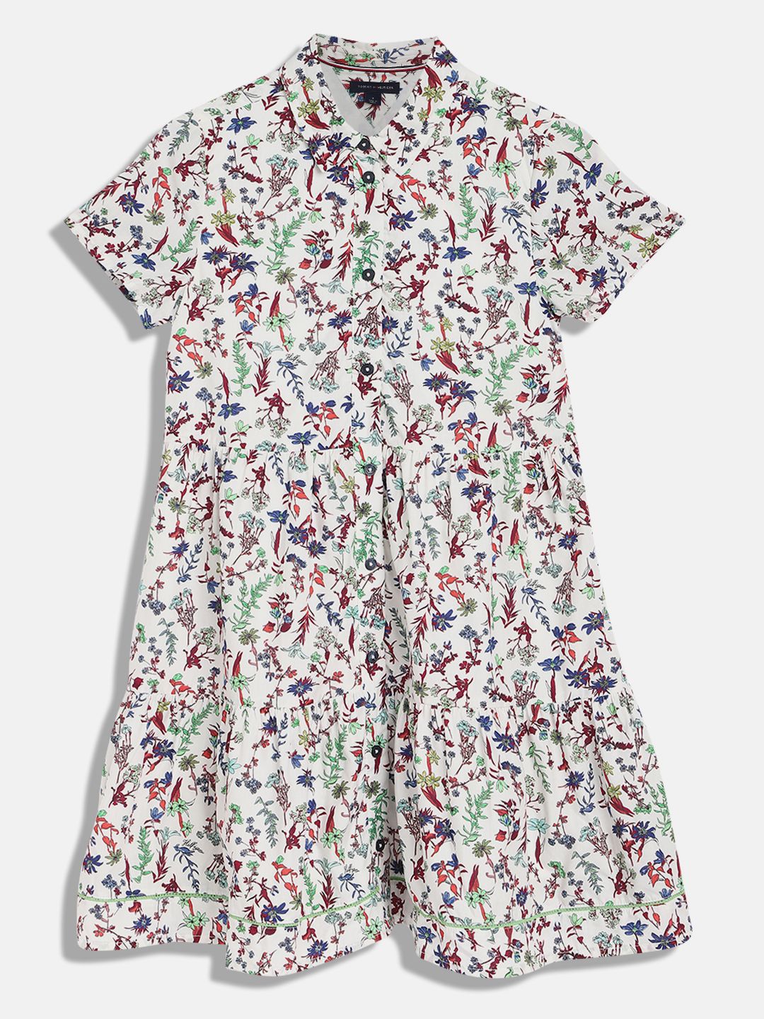 Tommy Hilfiger Girls Floral Flared Sleeve Fit & Flare Dress-picture-29