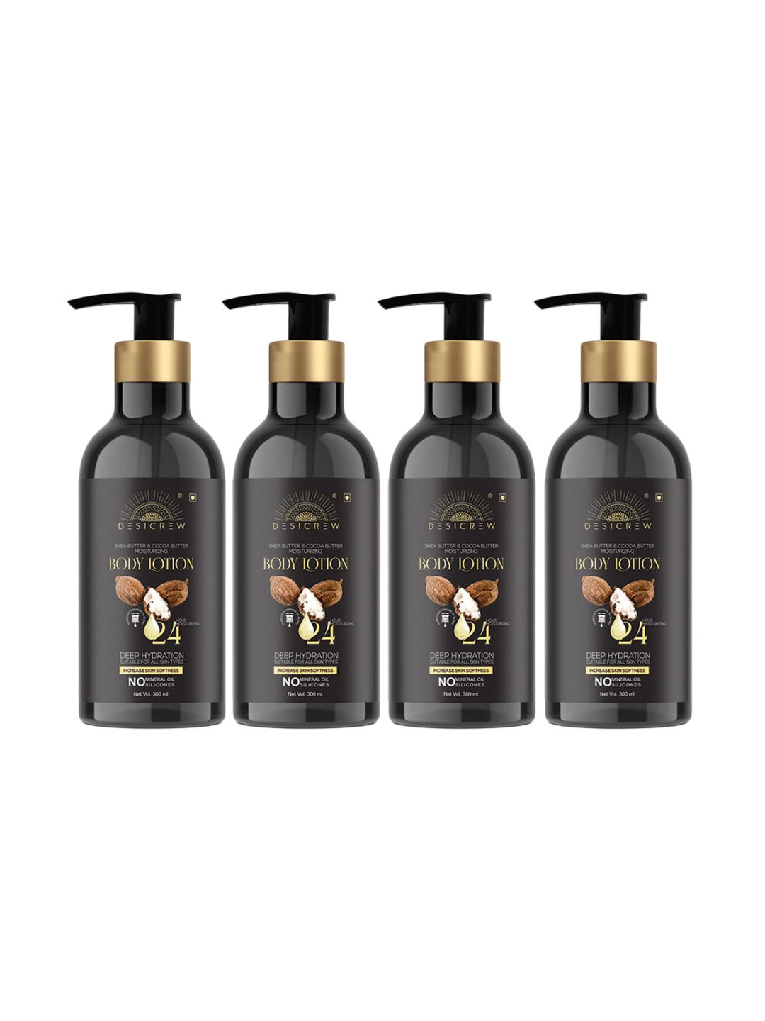 Desi Crew Set Of 4 Shea Butter & Cocoa Butter Moisturising Body Lotion - 300 ml Each-image-30