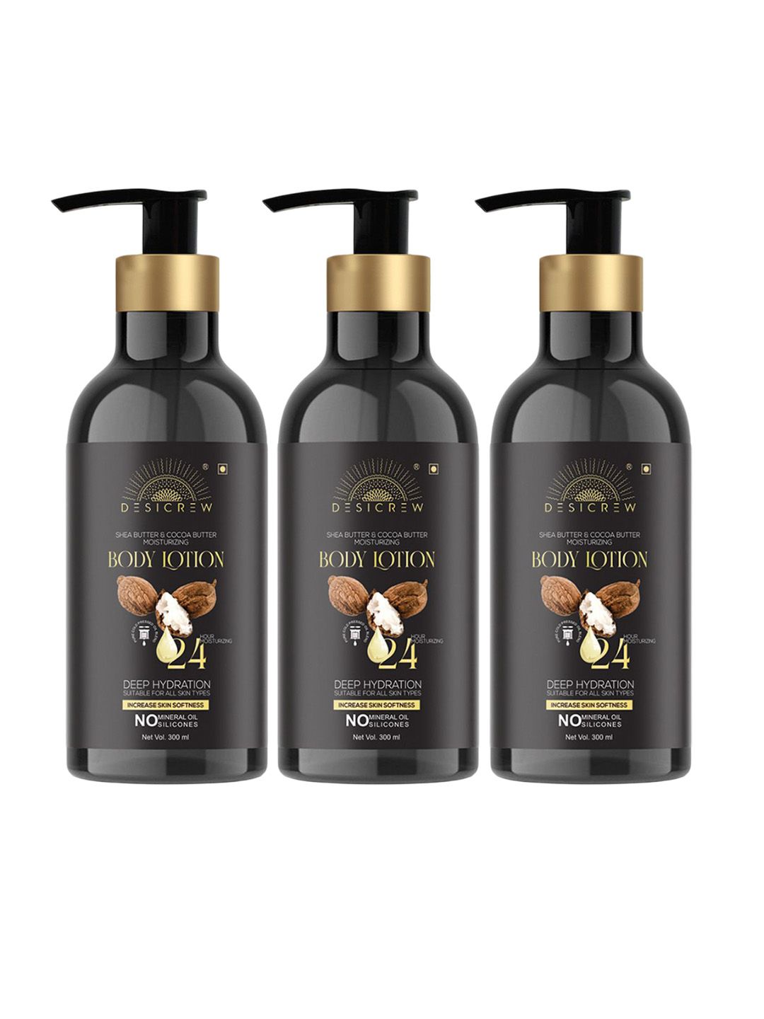 Desi Crew Set of 3 Shea Butter & Cocoa Butter Moisturizing Body Lotion- 300 ml Each-image-32