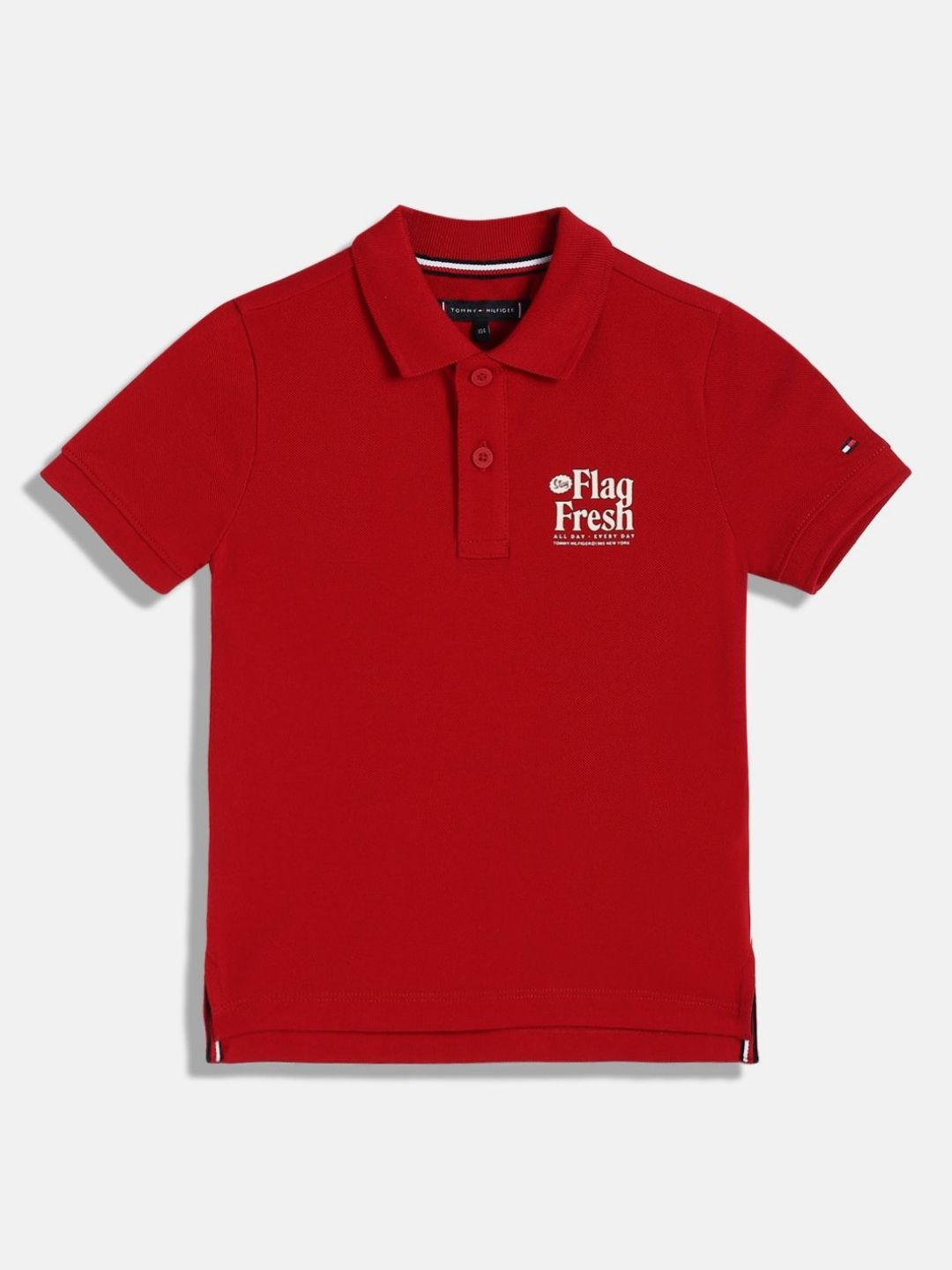 Tommy Hilfiger Boys Graphic Printed Polo Collar Cotton T-shirt-picture-42