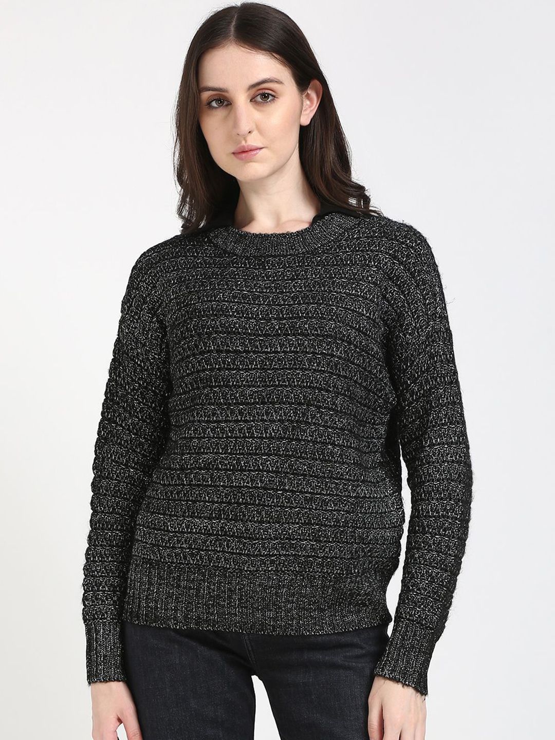 Calvin Klein Jeans Women Geometric Self Design Pullover-picture-27