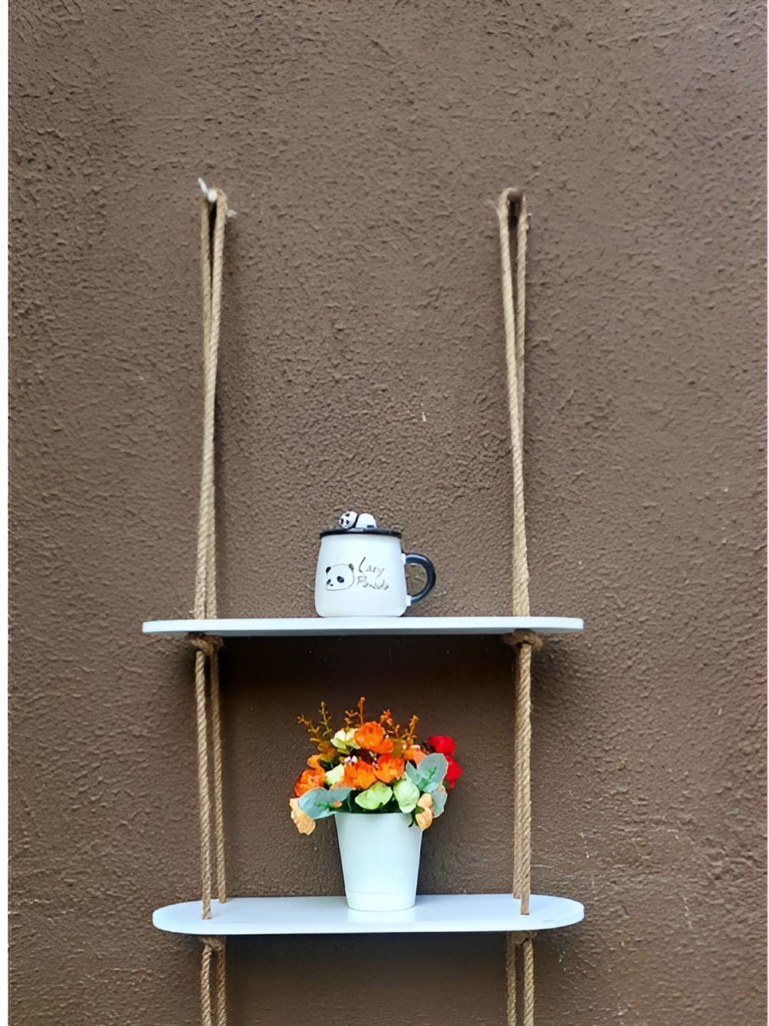VAH Kya Bat Hai !! White Wooden 3 Layer Floating Shelves-image-14