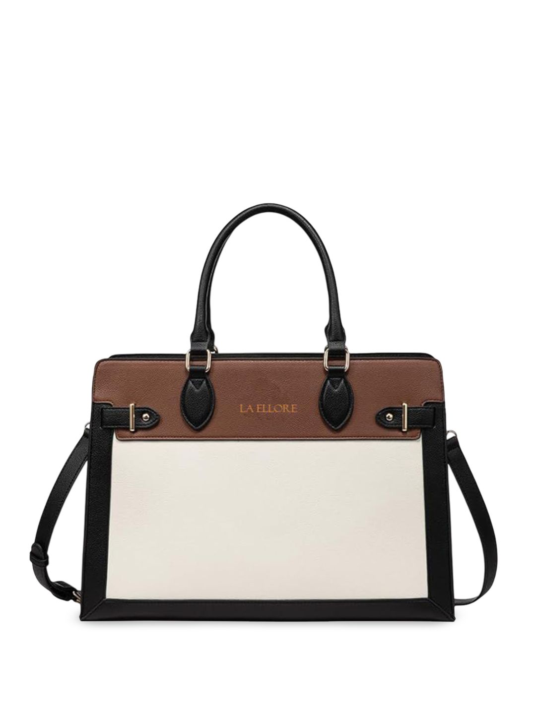 LA ELLORE Women Colourblocked Structured Leather Handheld Bag-picture-43