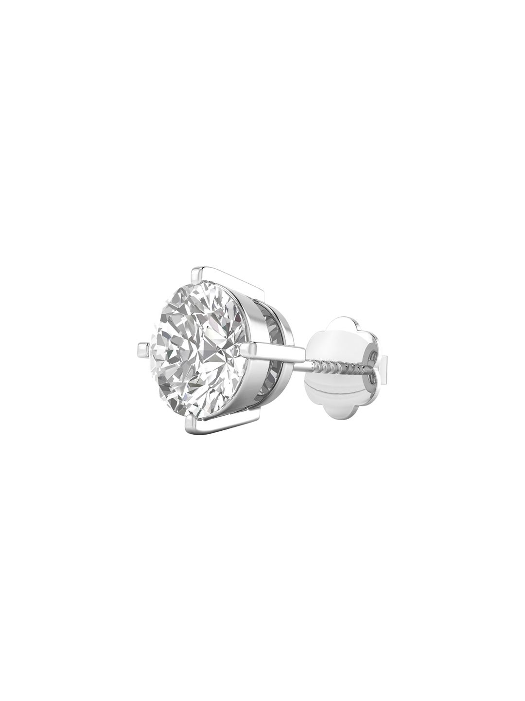 ORIONZ Men 925 Sterling Silver Round Solitaire Cubic Zirconia Stones Studded Studs-picture-18
