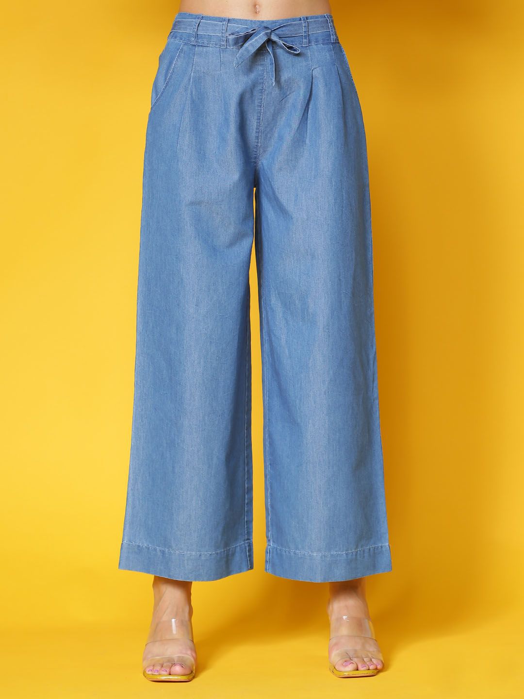 Novio Women Solid Wide Leg Palazzos-image-30