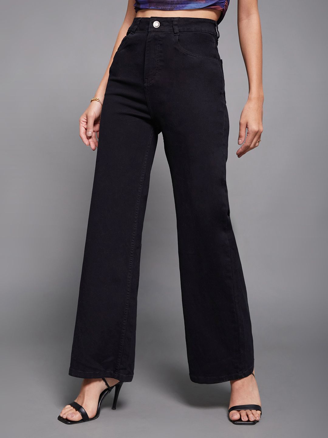 Miss Chase Women High-Rise Wide Leg Stretchable Jeans