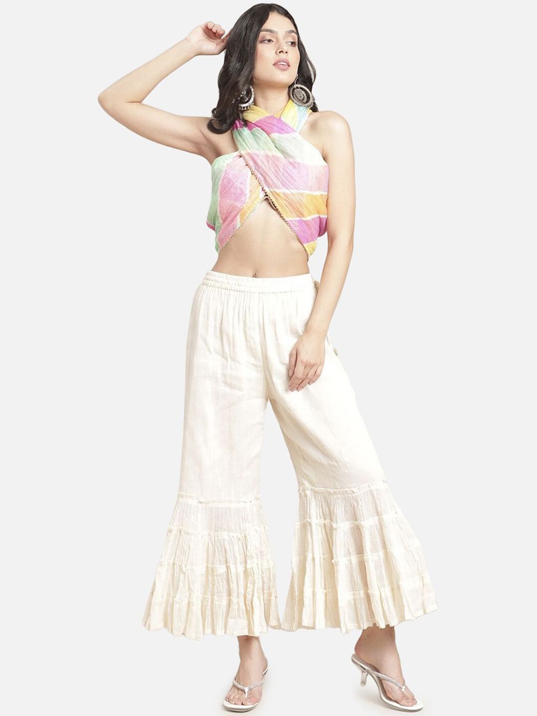 Moda Rapido Women Smart Flared Pleated Trousers-picture-27