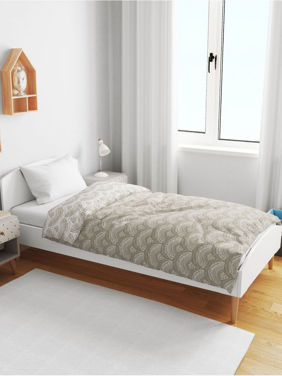 Divine Casa Green & White Microfiber AC Room 120 GSM Single Bed Blanket-image-35