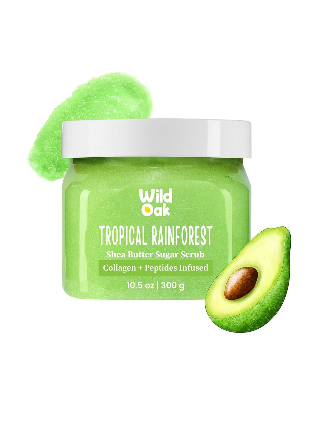 Wild Oak Tropical Rainforest Shea Butter Sugar Body Scrub- 300 g