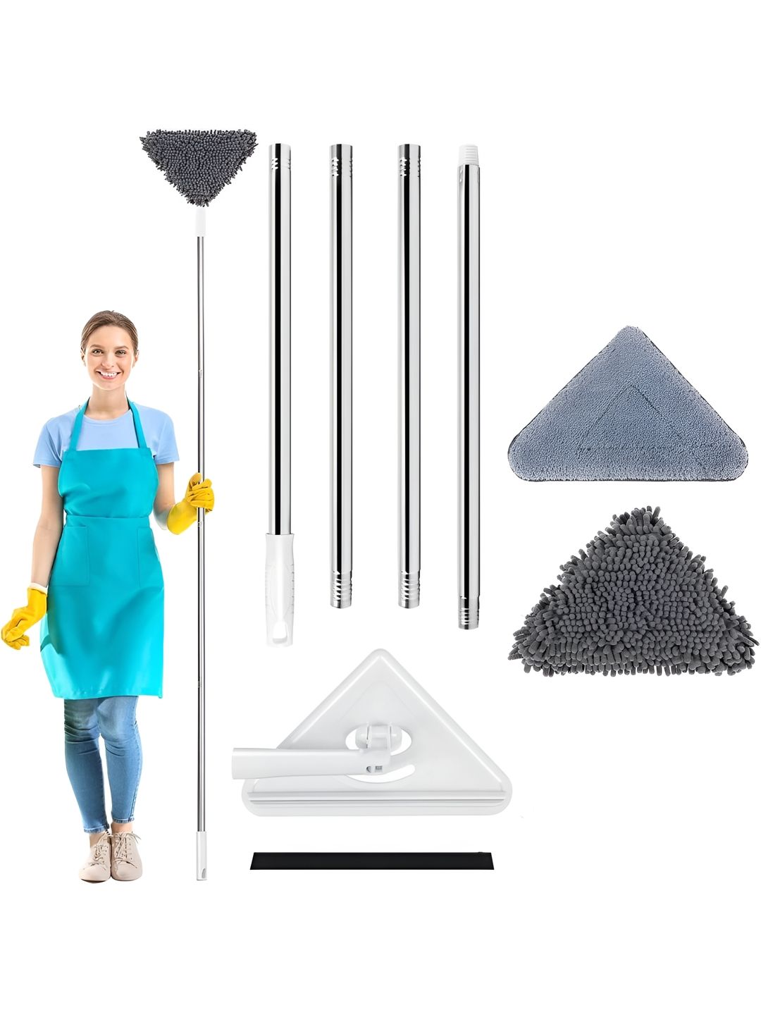 Deoxys Grey & White Solid Stainless Steel Bath Accessories Set-image-8