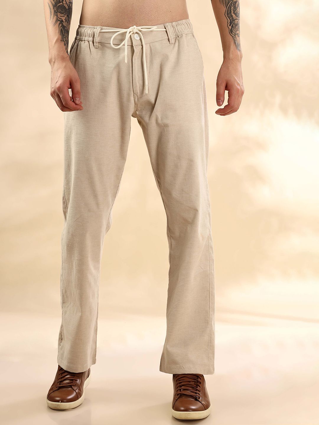 Mast & Harbour Men Loose Fit Mid-Rise Trousers-picture-17