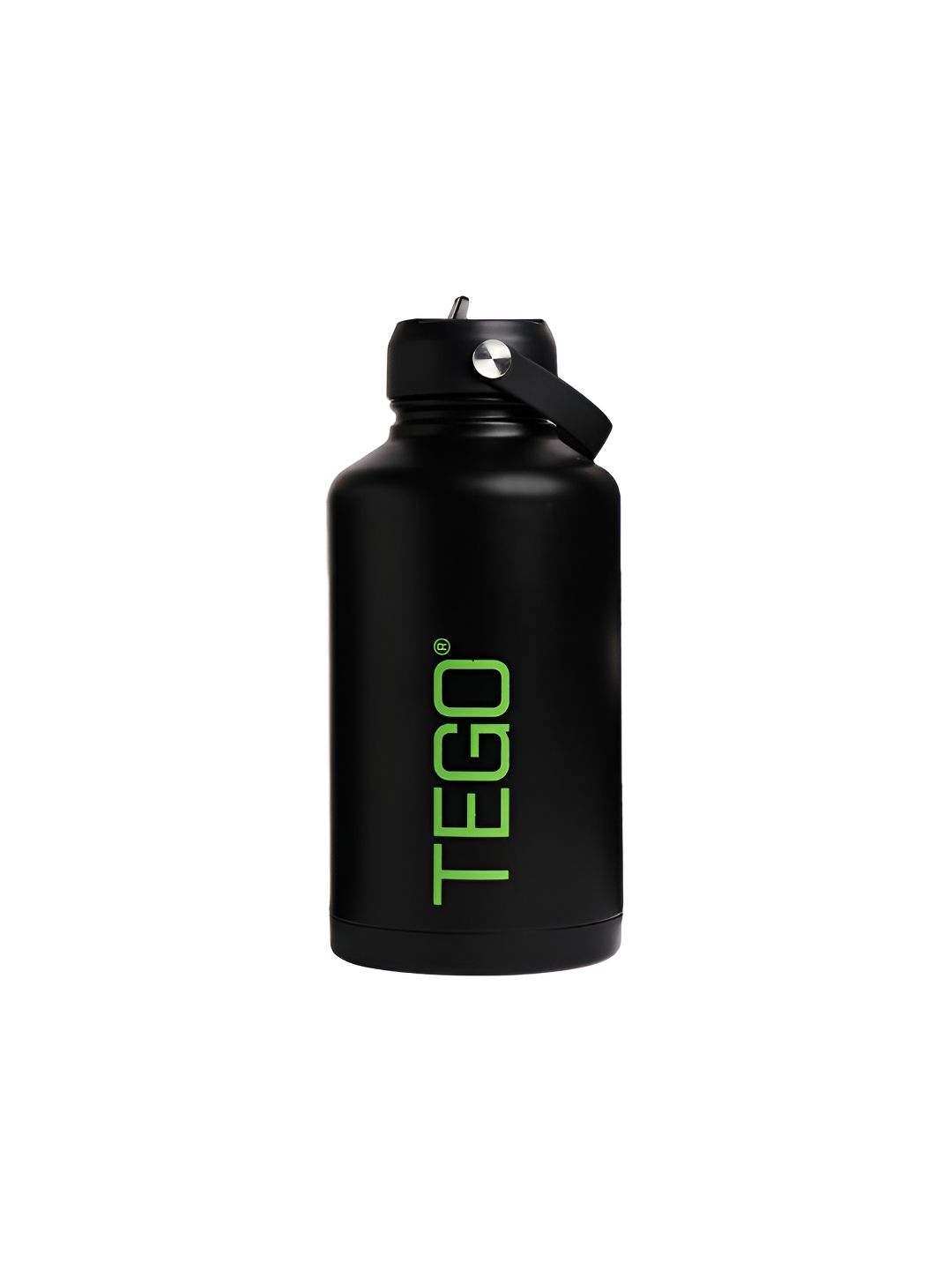 TEGO Black & Green Single Stainless Steel Printed Water Bottle