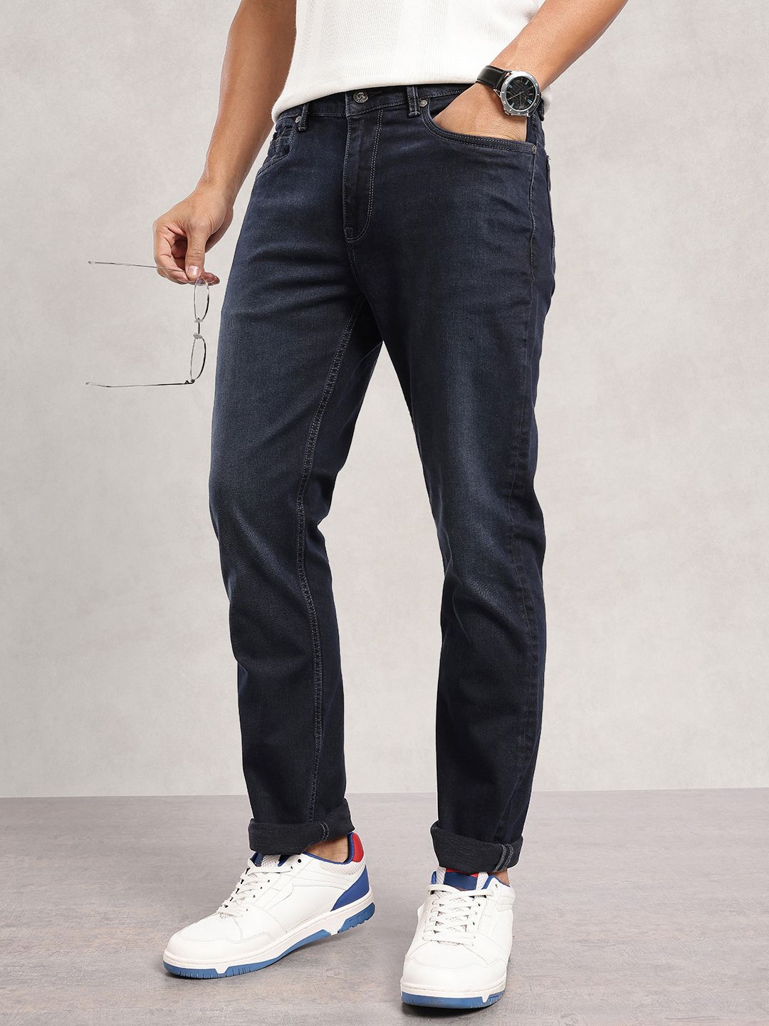 Nautica Men Straight Fit Mid-Rise Light Fade Stretchable Jeans-picture-15