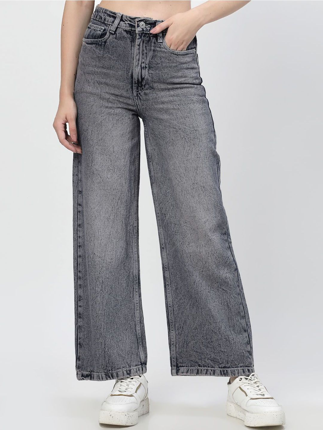 COSMIC Women Straight Fit High-Rise Heavy Fade Jeans-picture-27