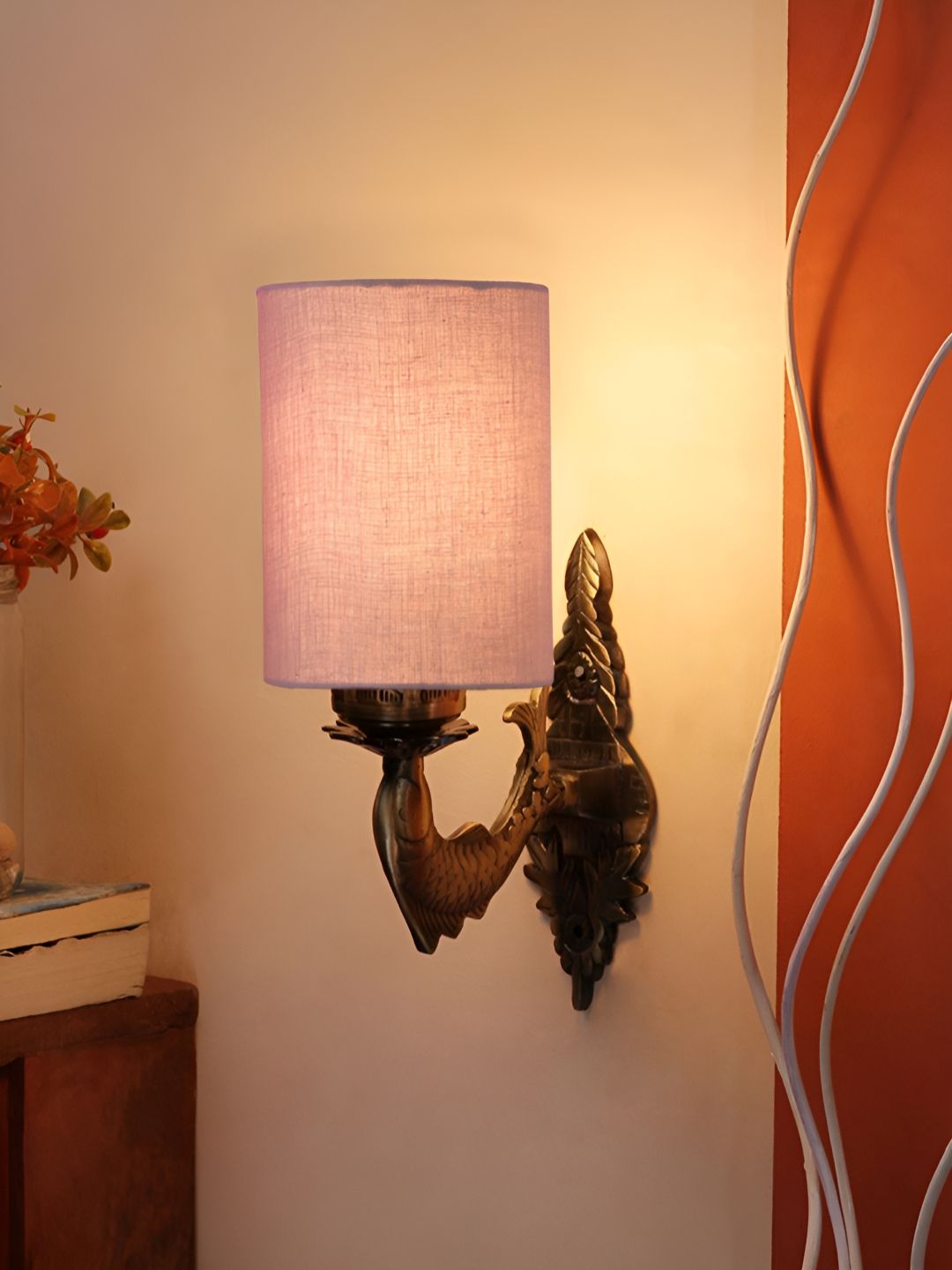 Aura Grey Metal Traditional Cylinder Shaped Wall Lamp-picture-36