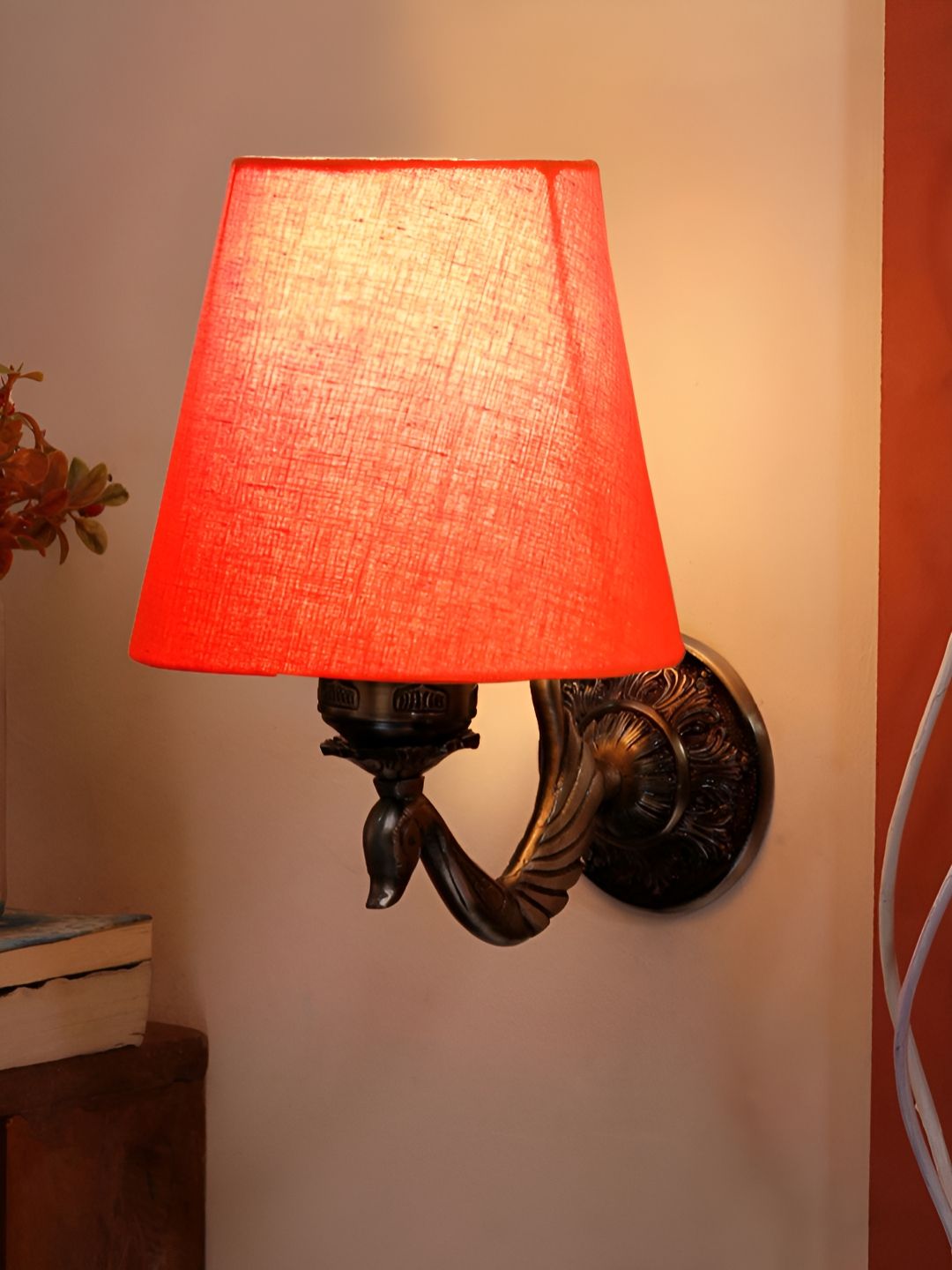 Aura Orange Metal Traditional Cylinder Shaped Wall Lamp-picture-25