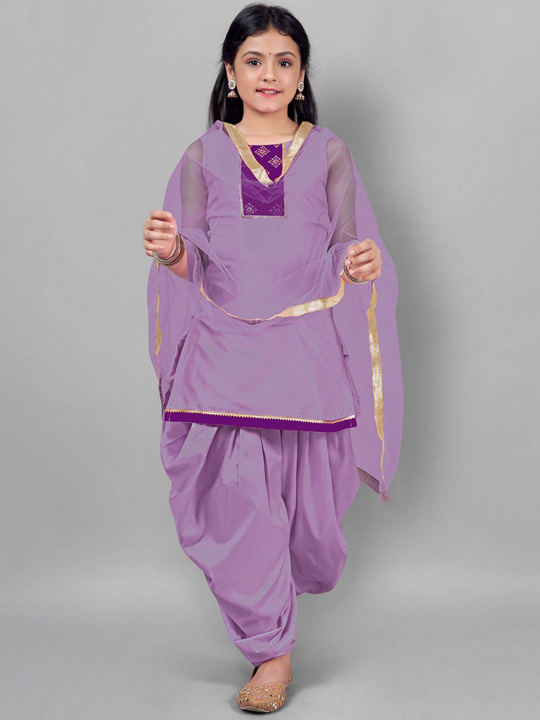 FASHION DREAM Girls Regular Gotta Patti Kurta with Dhoti Pants & With Dupatta-picture-45
