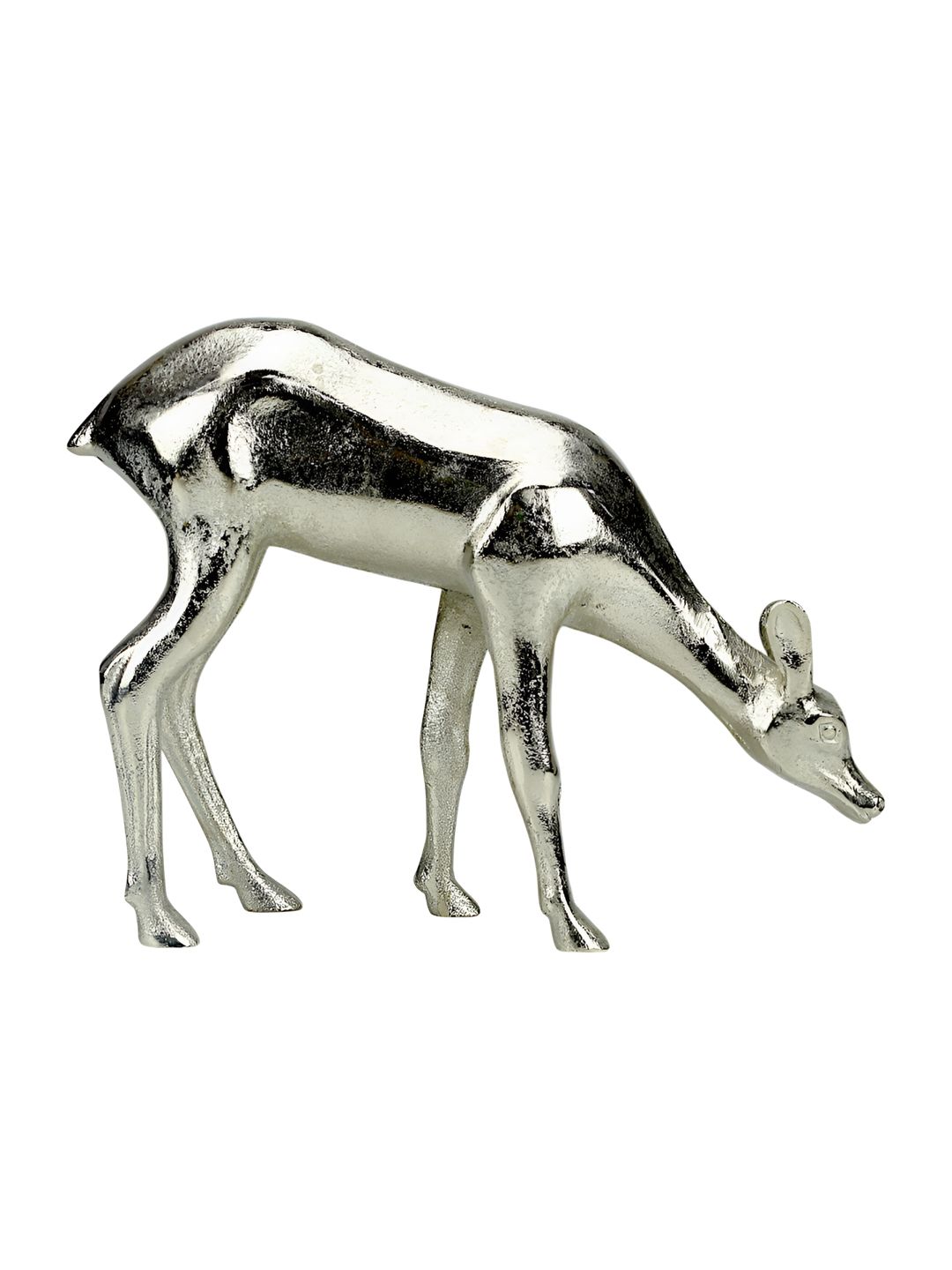 Hind Decor Silver Toned Christmas Standing Deer Showpiece-image-3
