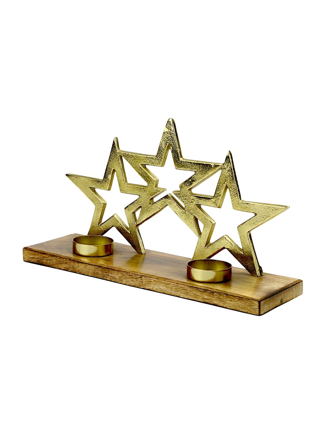 Hind Decor Gold-Toned Christmas Star Candle Holder-picture-14