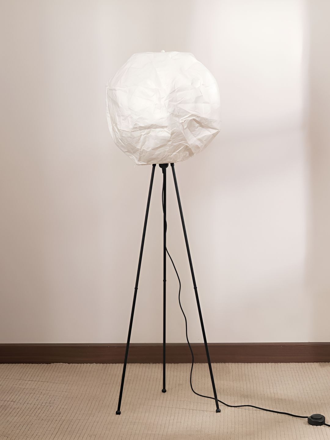 FIG Off White Textured Spherical Shaped Luna Floor Lamp-image-32