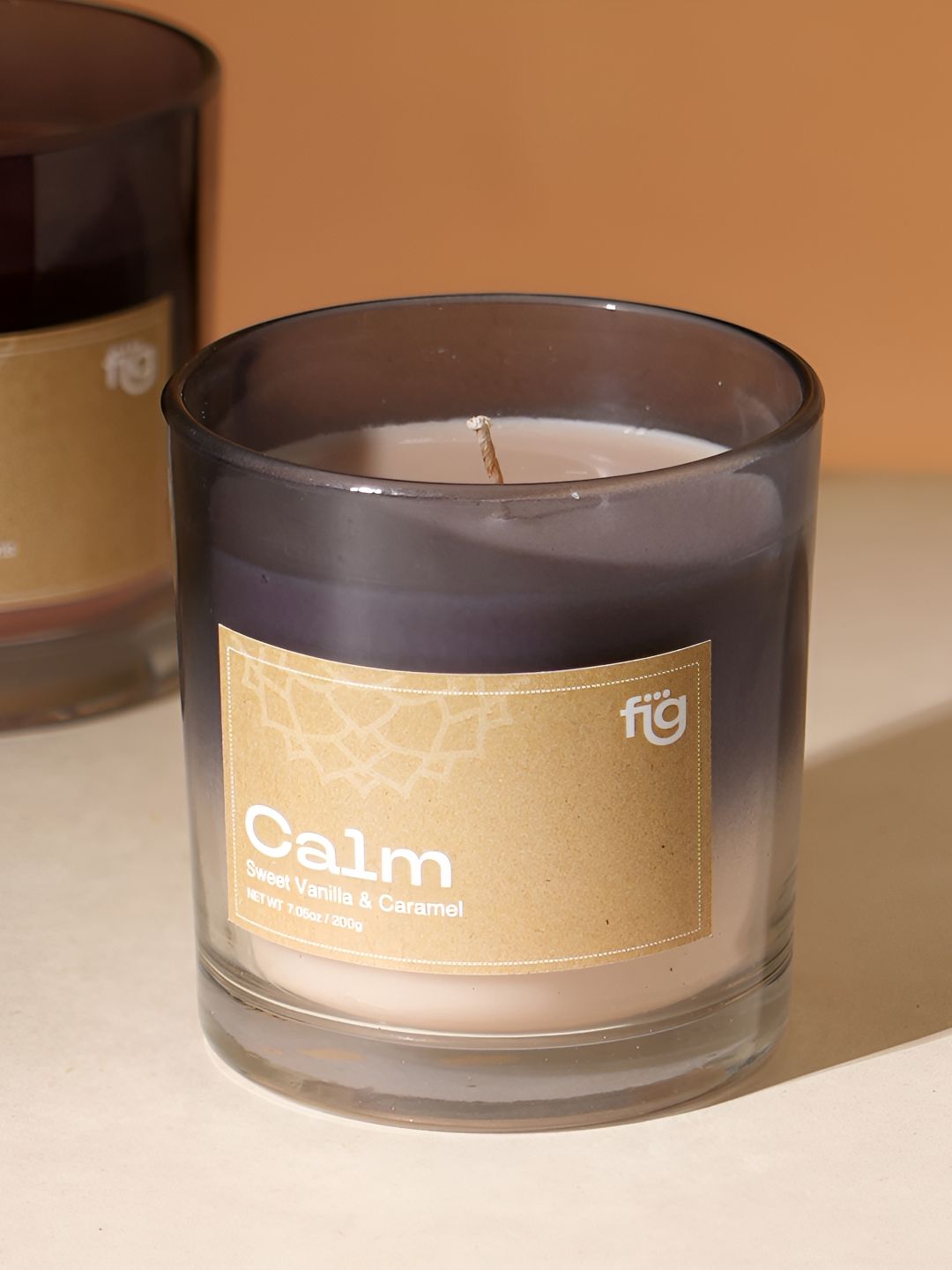 FIG Beige & Grey Calm Vanilla & Caramel Vegan Palm Wax Jar Candle-picture-17