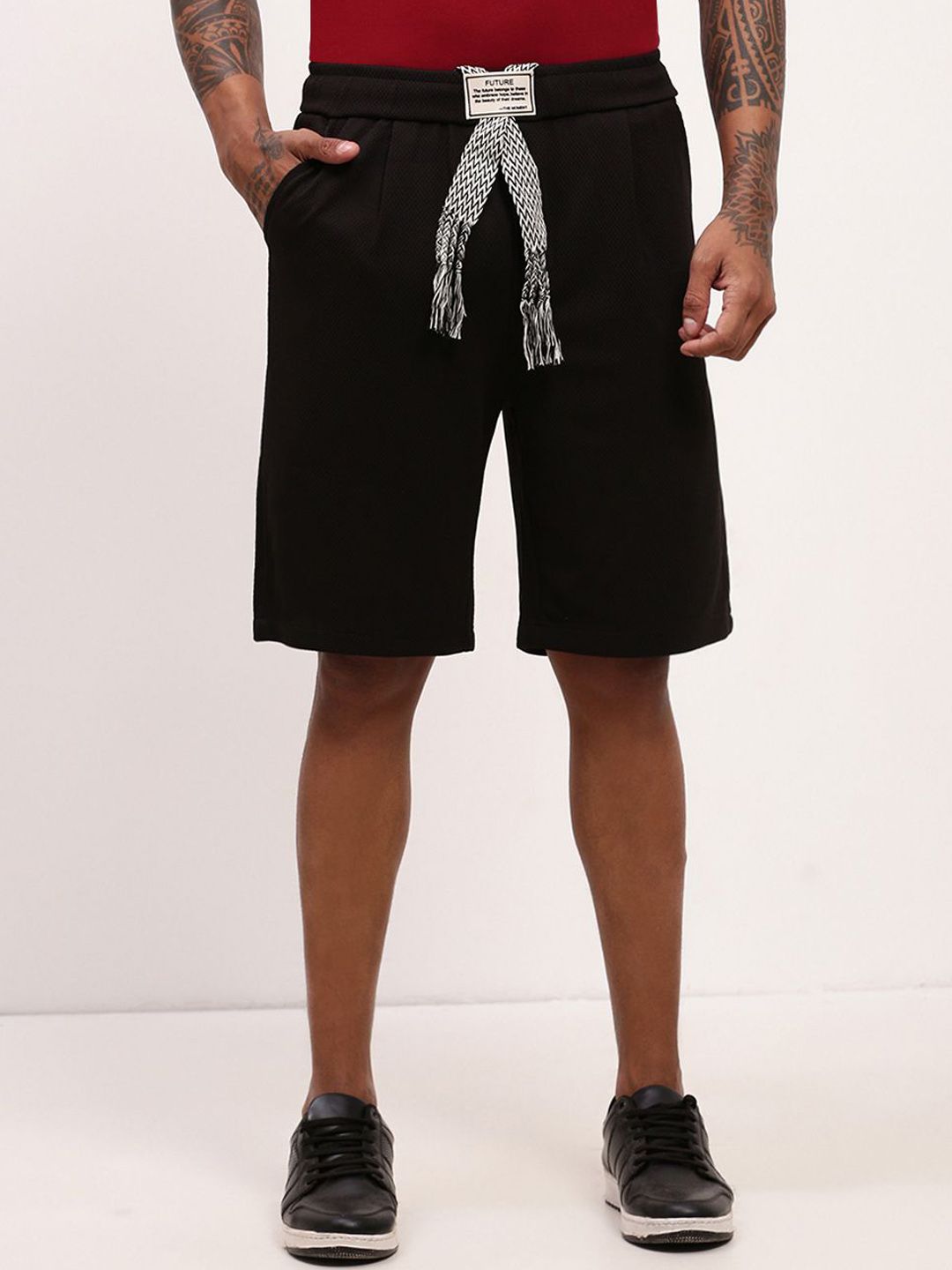 SHOWOFF Men Cotton Solid Mid-Rise Shorts-picture-31