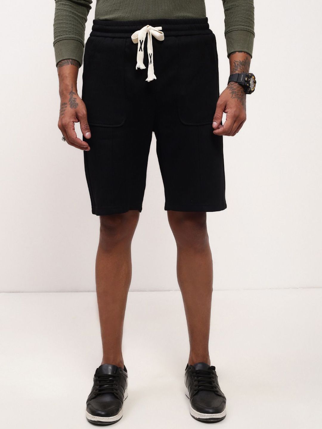 SHOWOFF Men Cotton Solid Mid-Rise Shorts-picture-11