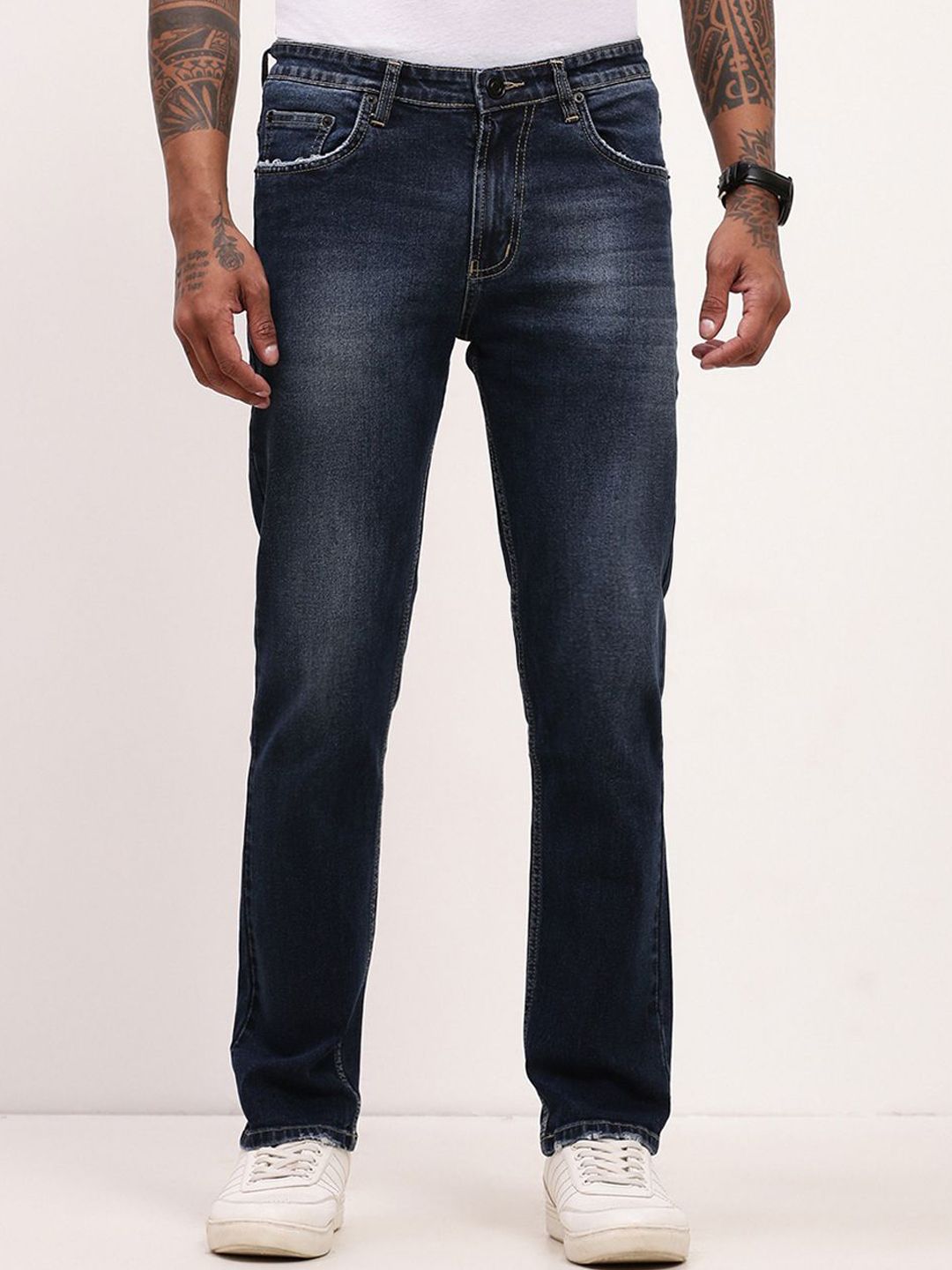 SHOWOFF Men Comfort Straight Fit Low-Rise Heavy Fade Acid Wash Stretchable Jeans-picture-34