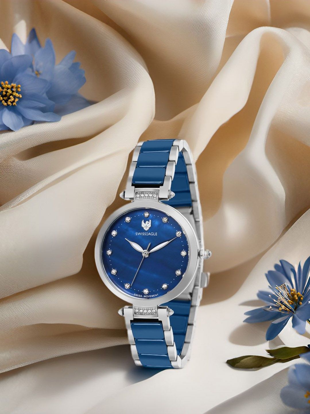 Swiss Eagle Women Embellished Dial & Stainless Steel Bracelet Style Straps Analogue Watch SE-9177-33A-picture-22