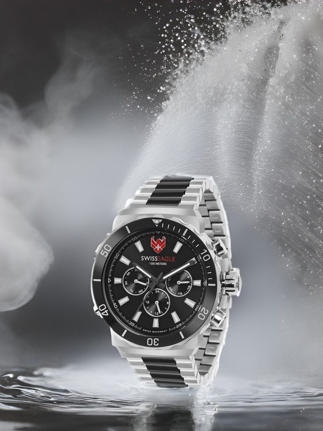 Swiss Eagle Men Dial & Stainless Steel Bracelet Style Straps Analogue Watch SE-9172-11A-picture-7